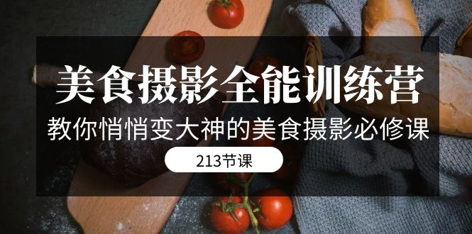 【百度网盘】美食摄影-全能特训营，教你悄悄变大神的美食摄影必修课（8套课程-213节）-无双资源网