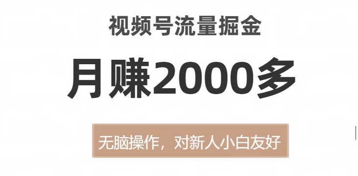 【百度网盘】视频号流量掘金，无脑操作，对新人小白友好，月赚2000多-无双资源网