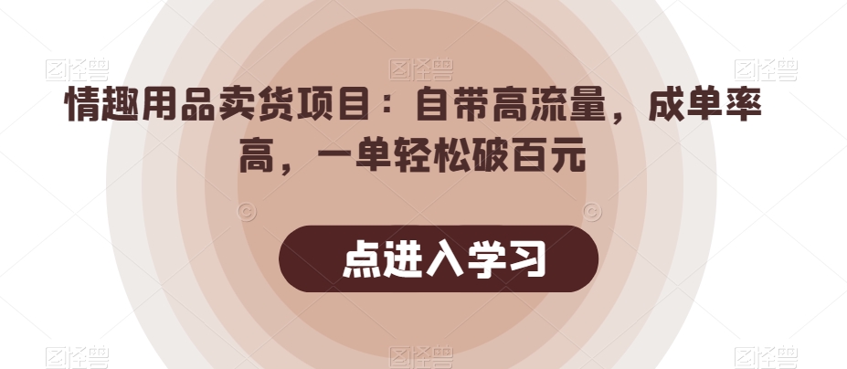 【百度网盘】情趣用品卖货项目：自带高流量，成单率高，一单轻松破百元-无双资源网