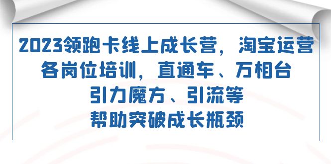 【百度网盘】2023领跑·卡 线上成长营 淘宝运营各岗位培训 直通车 万相台 引力魔方 引流-无双资源网