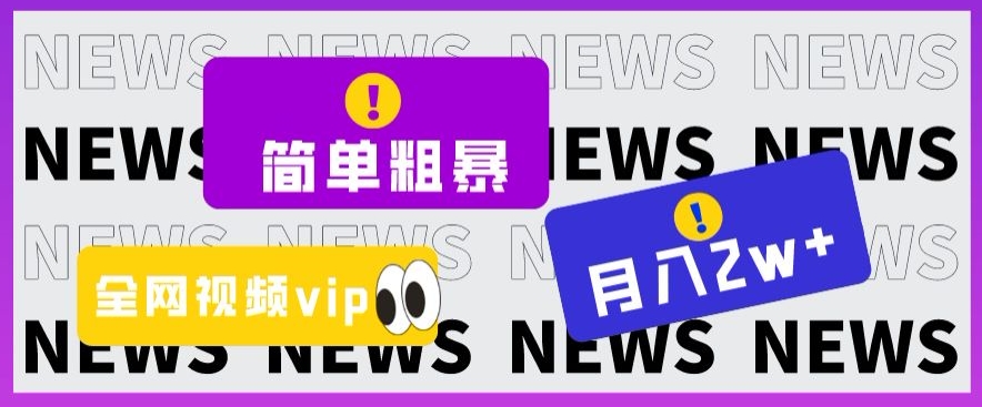 【百度网盘】简单粗暴零成本，高回报，全网视频VIP掘金项目，月入2万＋-无双资源网