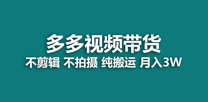 【百度网盘】蓝海项目_多多视频带货，纯搬运一个月搞了5w佣金，小白也能操作【揭秘】-无双资源网