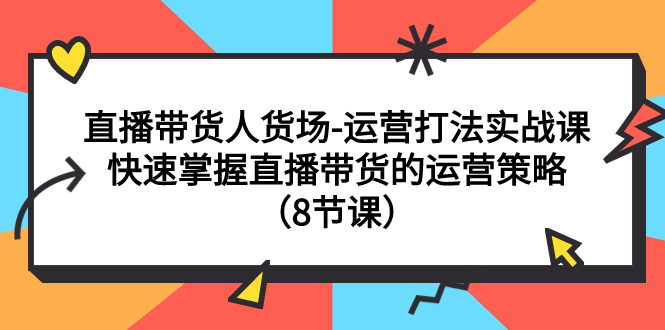 【百度网盘】直播带货人货场-运营打法实战课：快速掌握直播带货的运营策略（8节课）-无双资源网