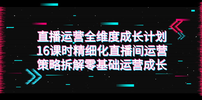 【百度网盘】直播运营-全维度 成长计划，16课时精细化直播间运营策略拆解零基础运营成长-无双资源网