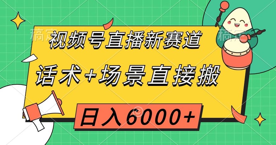 视频号直播新赛道，话术+场景直接搬，日入6000+【揭秘】-无双资源网