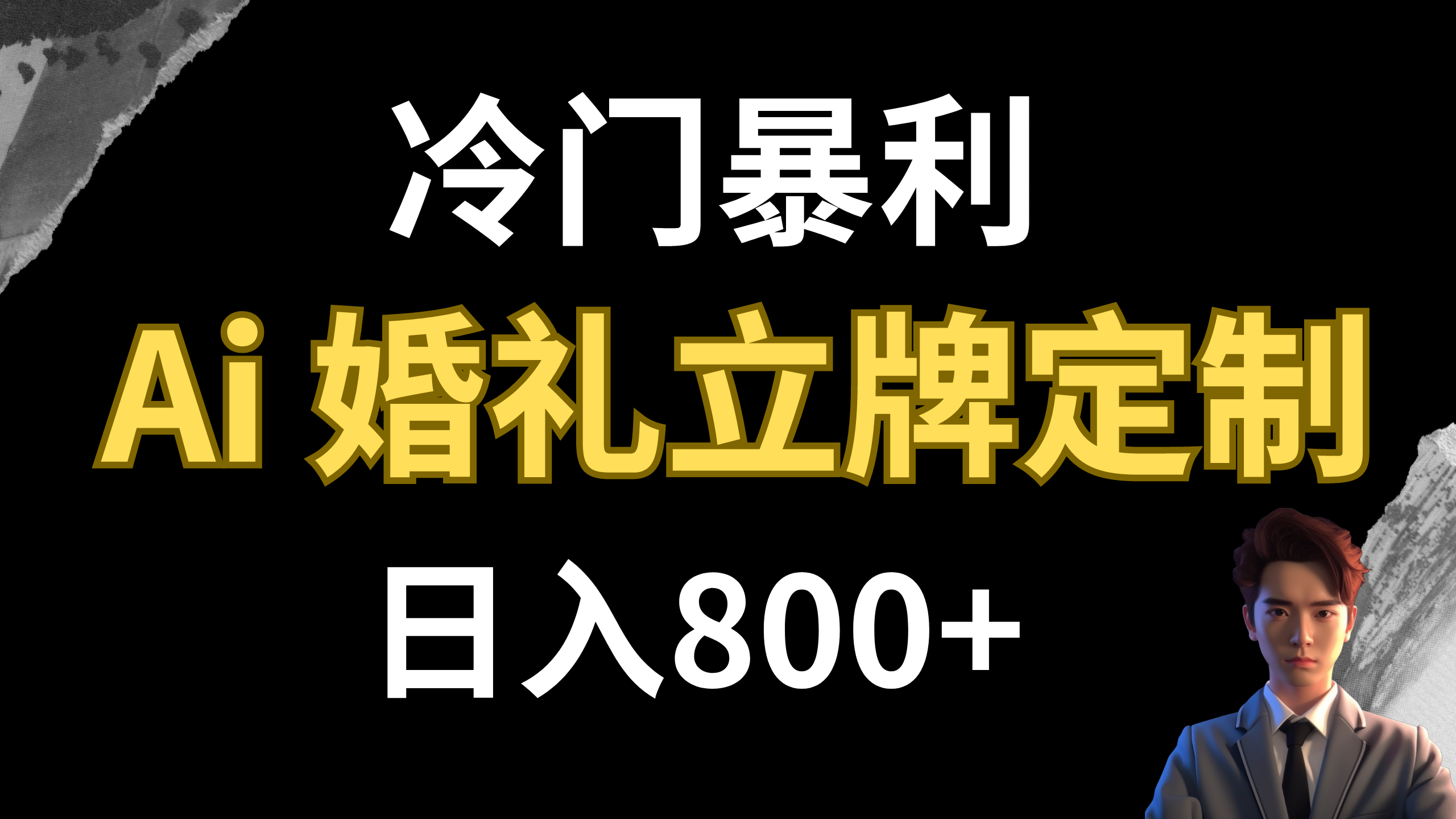 【百度网盘】冷门暴利项目 AI婚礼立牌定制 日入800+-无双资源网