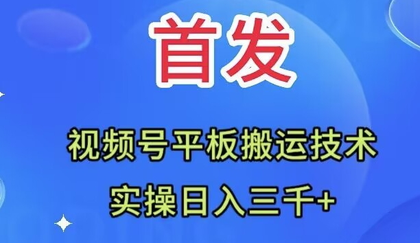 【百度网盘】全网首发：视频号平板搬运技术，实操日入三千＋-无双资源网