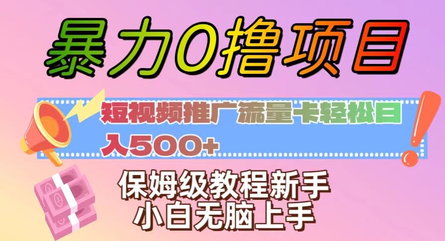 【夸克网盘】暴力0撸项目：短视频推广流量卡轻松日入500+，保姆级教程新手小白无脑上手【揭秘】-无双资源网