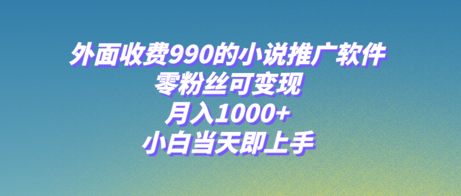 小说推广软件，零粉丝可变现，月入1000+，小白当天即上手【附189G素材】-无双资源网