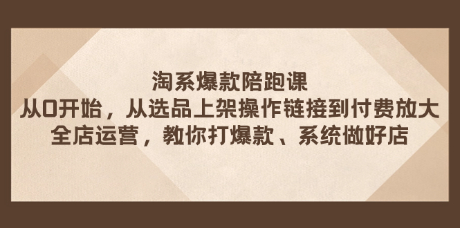 【百度网盘】淘系爆款陪跑课 从选品上架操作链接到付费放大 全店运营 打爆款 系统做好店-无双资源网