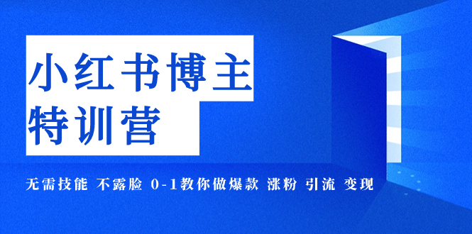 【百度网盘】小红书博主爆款特训营-11期 无需技能 不露脸 0-1教你做爆款 涨粉 引流 变现-无双资源网