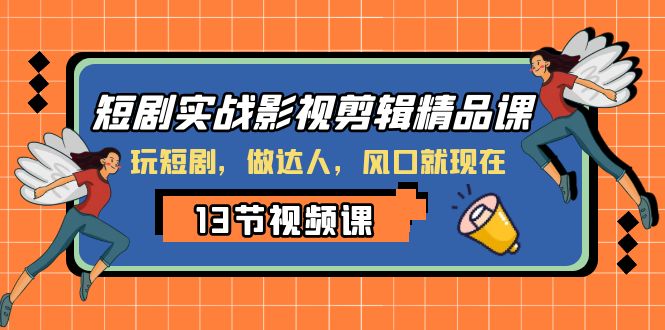 短剧实战影视剪辑精品课，玩短剧，做达人，风口就现在-无双资源网