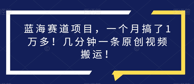 【百度网盘】蓝海赛道项目，一个月搞了1万多！几分钟一条原创视频搬运！-无双资源网