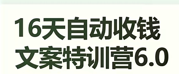 【夸克网盘】16天自动收钱文案特训营6.0，学会儿每天自动咔咔收钱-无双资源网