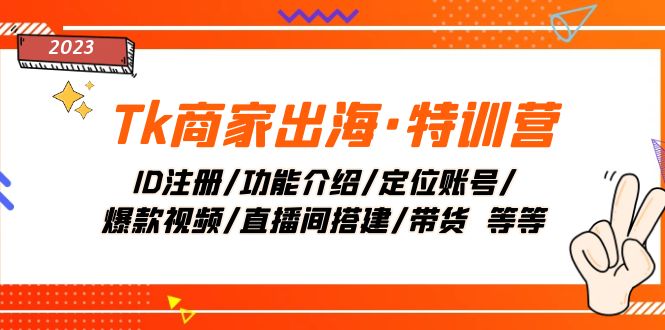 Tk商家出海·特训营：ID注册/功能介绍/定位账号/爆款视频/直播间搭建/带货 等等-无双资源网