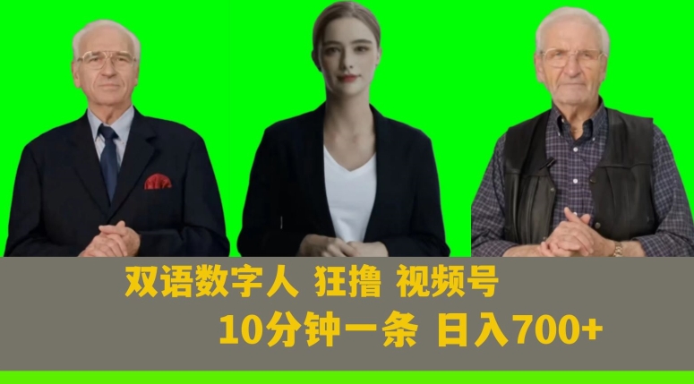 Ai生成双语数字人狂撸视频号，日入700+内附251G素材【揭秘】-无双资源网