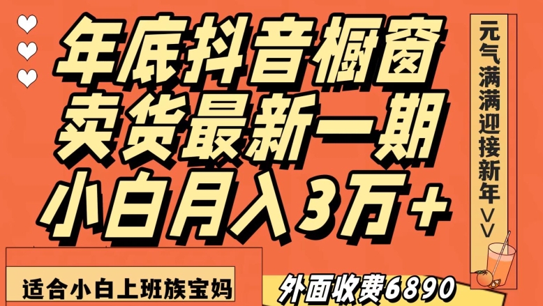 外面收费6890元年底抖音橱窗卖货最新一期，小白月入3万，适合小白上班族宝妈【揭秘】-无双资源网