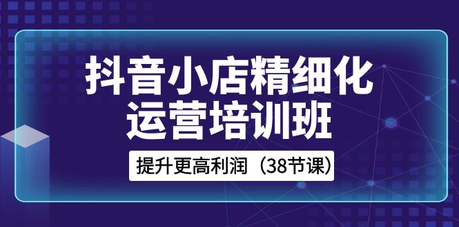 抖音小店-精细化运营培训班，提升更高利润（38节课）-无双资源网