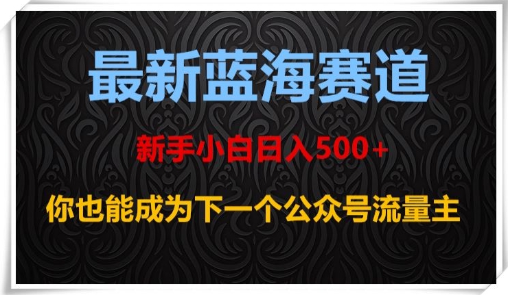 最新蓝海赛道，新手小白日入500+，你也能成为下一个公众号流量主【揭秘】-无双资源网