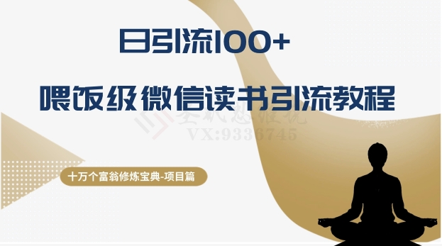 十万个富翁修炼宝典之10.日引流100+，喂饭级微信读书引流教程-无双资源网