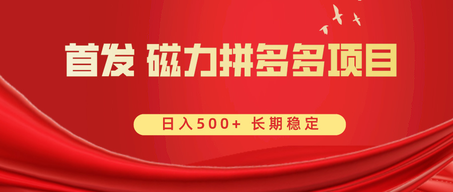 首发 磁力拼多多自撸 日入500+-无双资源网