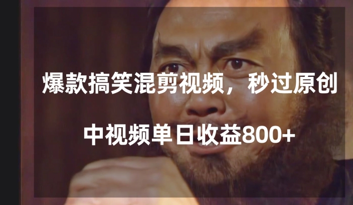 爆款搞笑混剪视频，百分百过原创，单日中视频播放收益800+【揭秘】-无双资源网