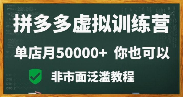 拼多多虚拟电商训练营月入30000+你也行，暴利稳定长久，副业首选-无双资源网