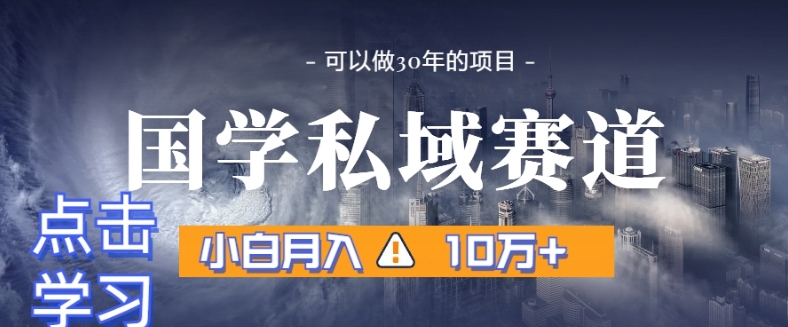 暴力国学私域赛道，小白月入10万+，引流+转化完整流程【揭秘】-无双资源网