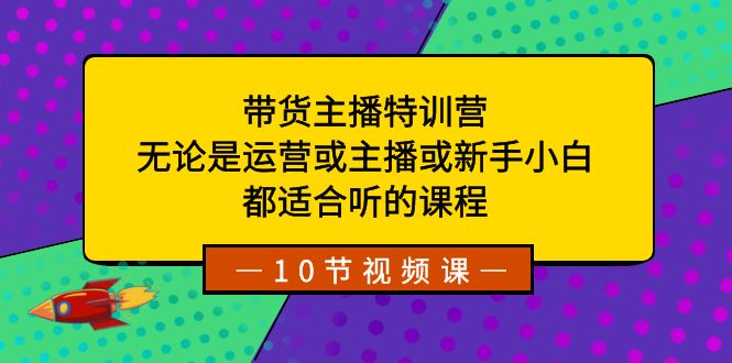 带货主播特训营：无论是运营或主播或新手小白，都适合听的课程-无双资源网