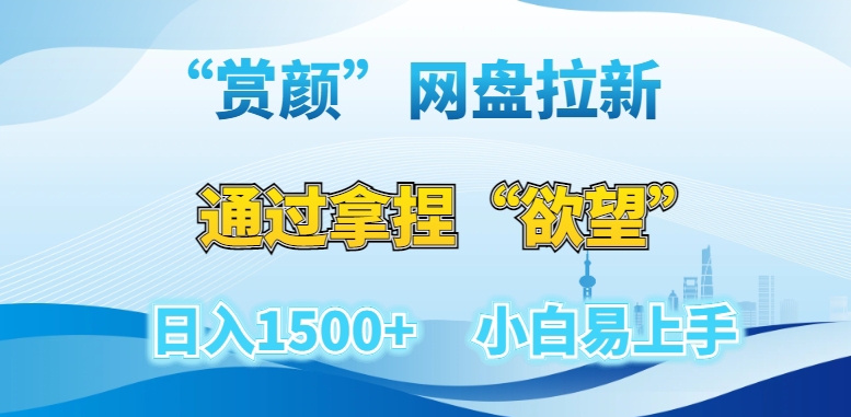 “赏颜”网盘拉新赛道，通过拿捏“欲望”日入1500+，小白易上手【揭秘】-无双资源网