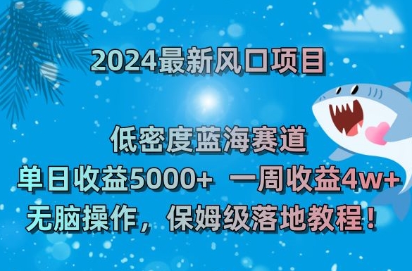 2024最新风口项目，低密度蓝海赛道，单日收益5000+，一周收益4w+！【揭秘】-无双资源网