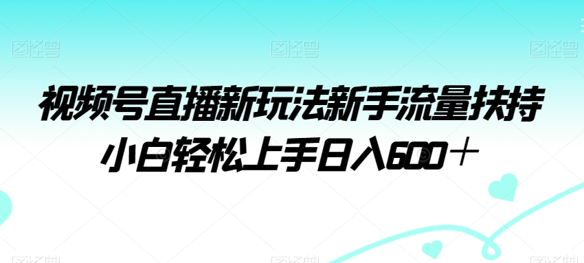 视频号直播新玩法新手流量扶持小白轻松上手日入600＋【揭秘】-无双资源网