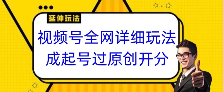 视频号全网最详细玩法，起号过原创开分成，单号日入300+【揭秘】-无双资源网