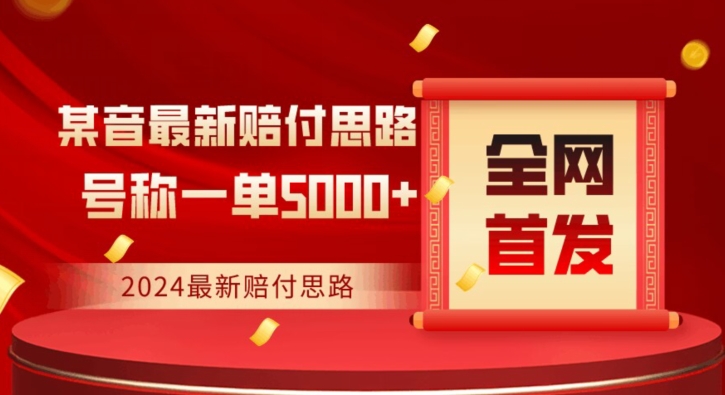 全网首发，2024最新抖音赔付项目，号称一单5000+保姆级拆解【仅揭秘】-无双资源网