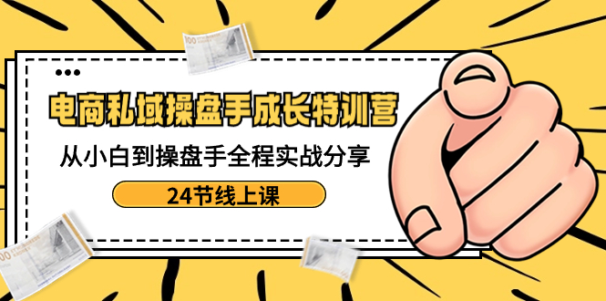 电商私域-操盘手成长特训营：从小白到操盘手全程实战分享-24节线上课-无双资源网