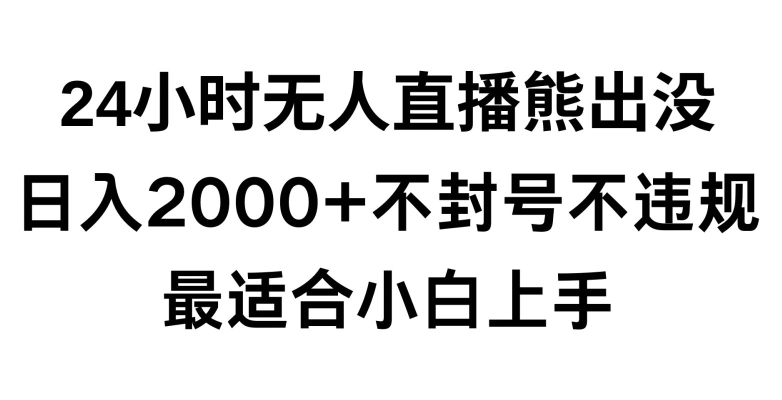 快手24小时无人直播熊出没，不封直播间，不违规，日入2000+，最适合小白上手，保姆式教学【揭秘】-无双资源网