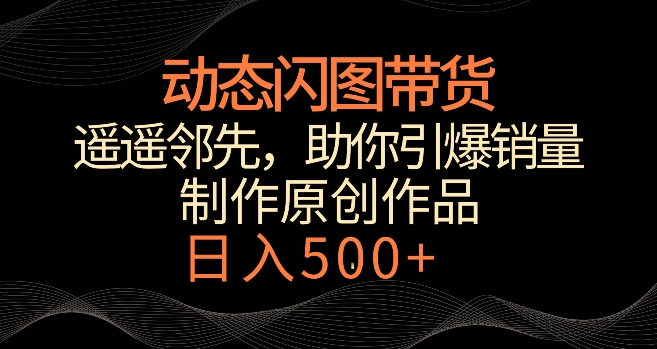 动态闪图带货，遥遥领先，冷门玩法，助你轻松引爆销量，日赚500+【揭秘】-无双资源网