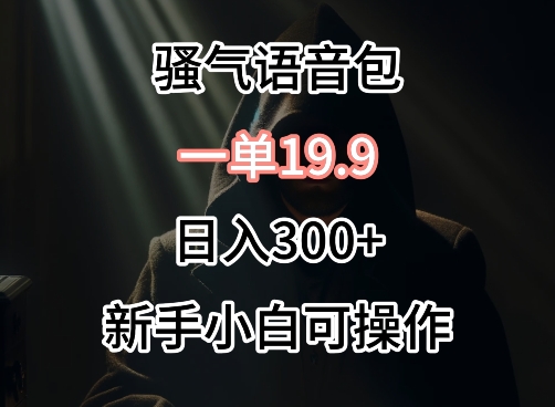 0成本卖骚气语音包，一单19.9.日入300+【揭秘】-无双资源网