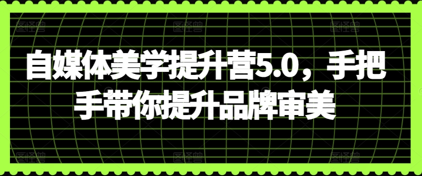 自媒体美学提升营5.0，手把手带你提升品牌审美-无双资源网