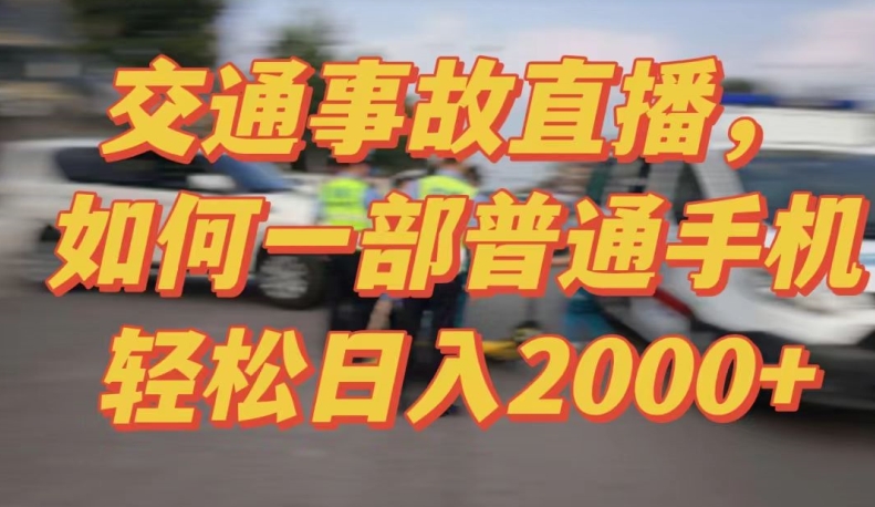 2024最新玩法半无人交通事故直播，实战式教学，轻松日入2000＋，人人都可做【揭秘】-无双资源网