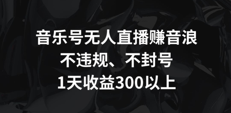 音乐号无人直播赚音浪，不违规、不封号，1天收益300+【揭秘】-无双资源网