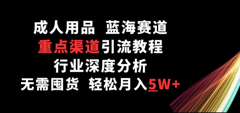 成人用品，蓝海赛道，重点渠道引流教程，行业深度分析，无需囤货，轻松月入5W+【揭秘】-无双资源网