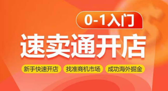 速卖通开店0-1入门，新手快速开店 找准商机市场 成功海外掘金-无双资源网