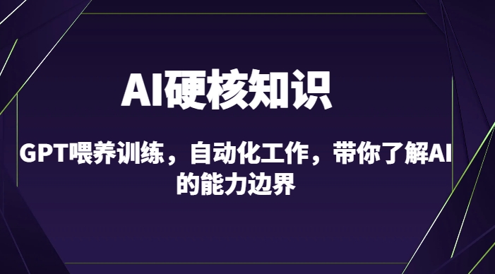 AI硬核知识-GPT喂养训练，自动化工作，带你了解AI的能力边界（10节课）-无双资源网