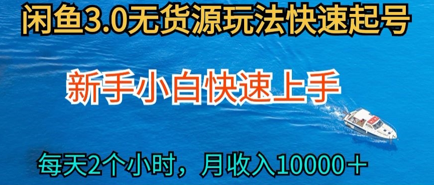 2024最新闲鱼无货源玩法，从0开始小白快手上手，每天2小时月收入过万【揭秘】-无双资源网