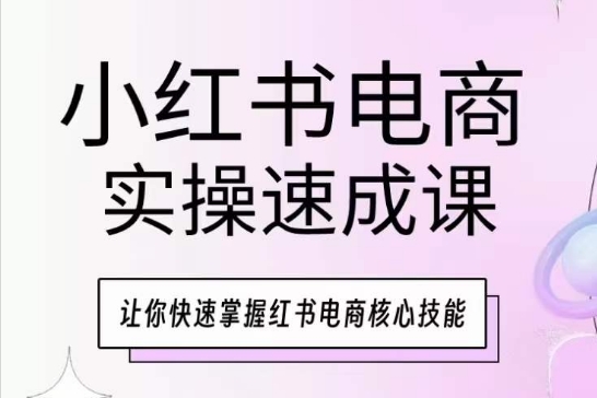 小红书电商实操速成课，让你快速掌握红书电商核心技能-无双资源网