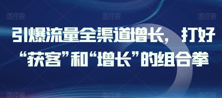 引爆流量全渠道增长，打好“获客”和“增长”的组合拳-无双资源网