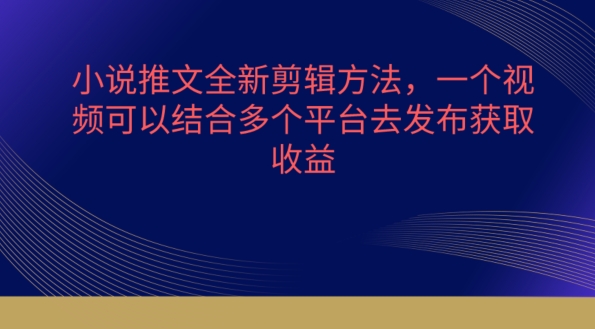 小说推文全新剪辑方法，一个视频可以结合多个平台去发布获取【揭秘】-无双资源网