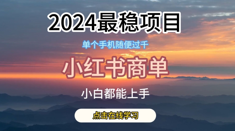 2024最稳蓝海项目，小红书商单项目，没有之一【揭秘】-无双资源网