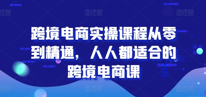 跨境电商实操课程从零到精通，人人都适合的跨境电商课-无双资源网